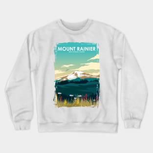 Mount Rainer National Park Travel Art Crewneck Sweatshirt